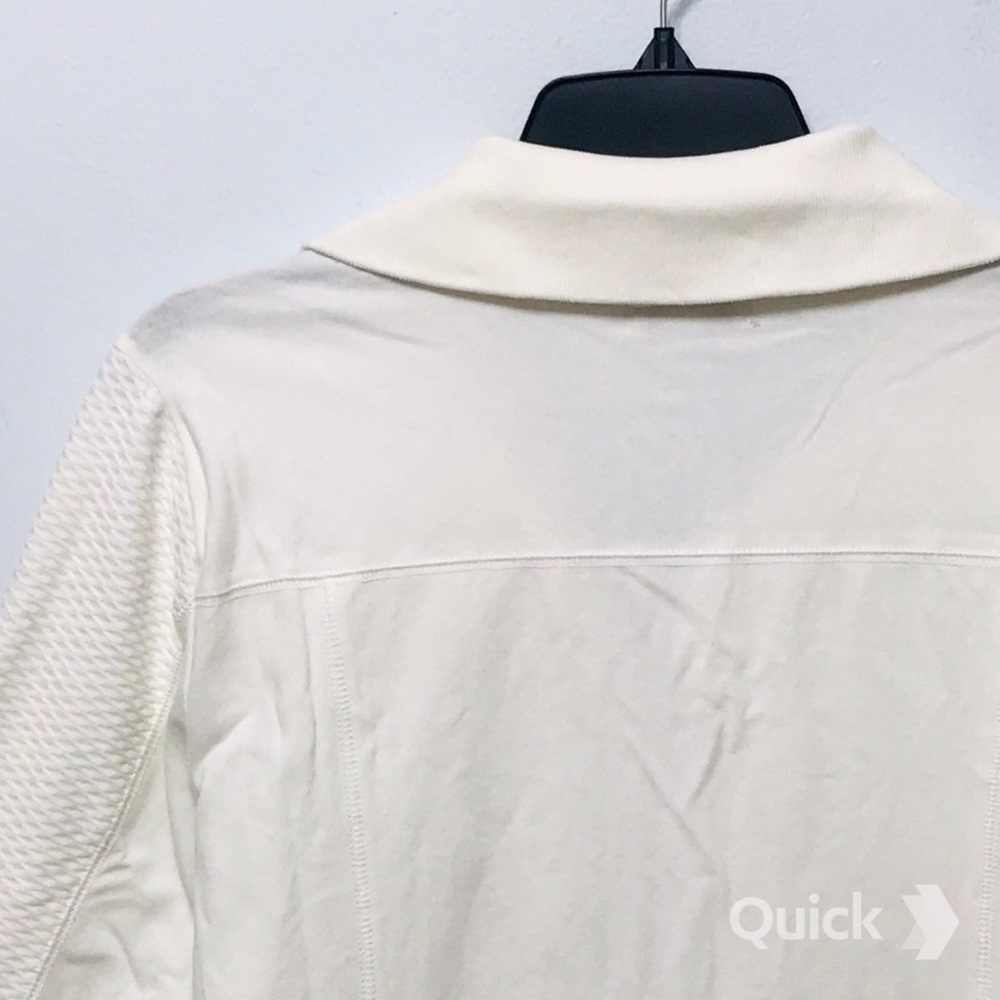 M - New Croft & Barrow Lightweight Track Jacket in Ivory - Picture 8 of 11